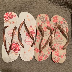 2 pair Haviana flip flops Size 9